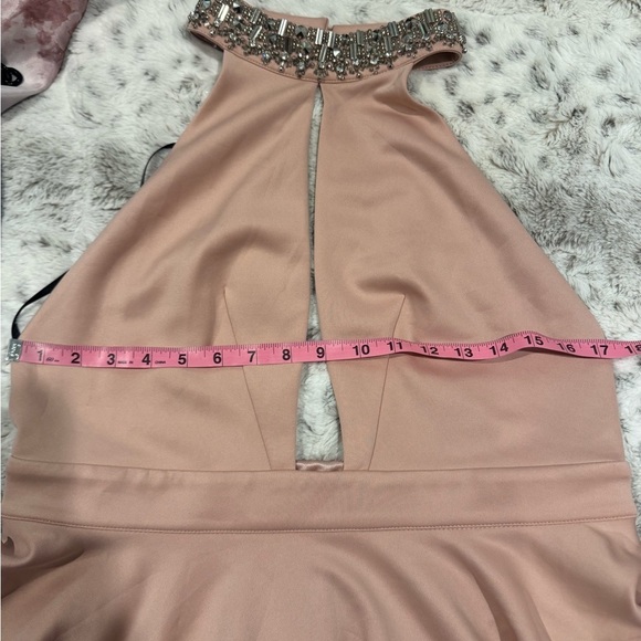 Bebe Embellished Neckline  Halter Pink Dress XL NWT - Picture 8 of 13